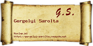 Gergelyi Sarolta névjegykártya